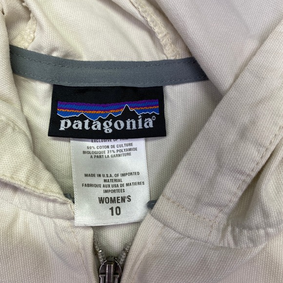 Patagonia Winds Day Women's Cream Hooded Anorak Jacket Size 10 Lightweight Faded - Picture 3 of 13